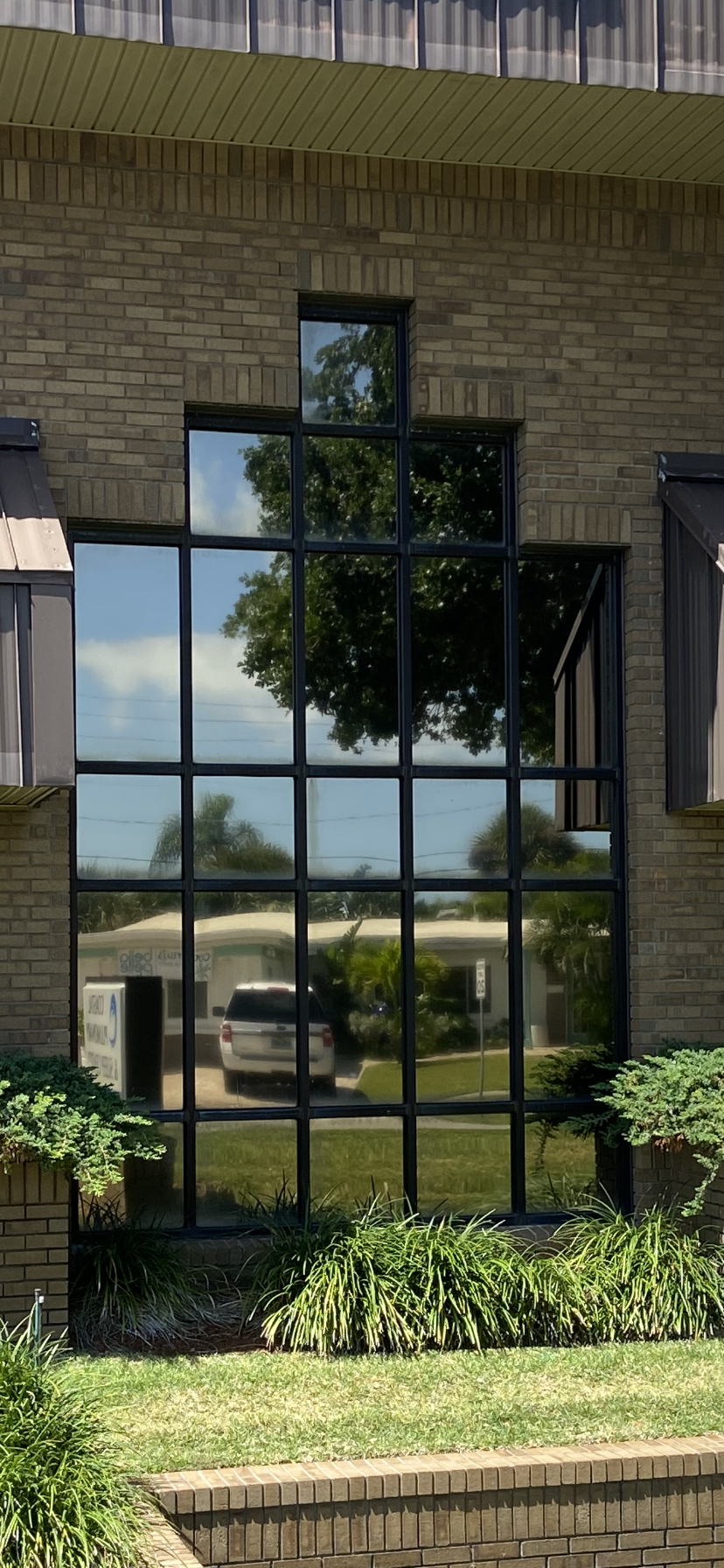 Brick Office Building — Reflective Film