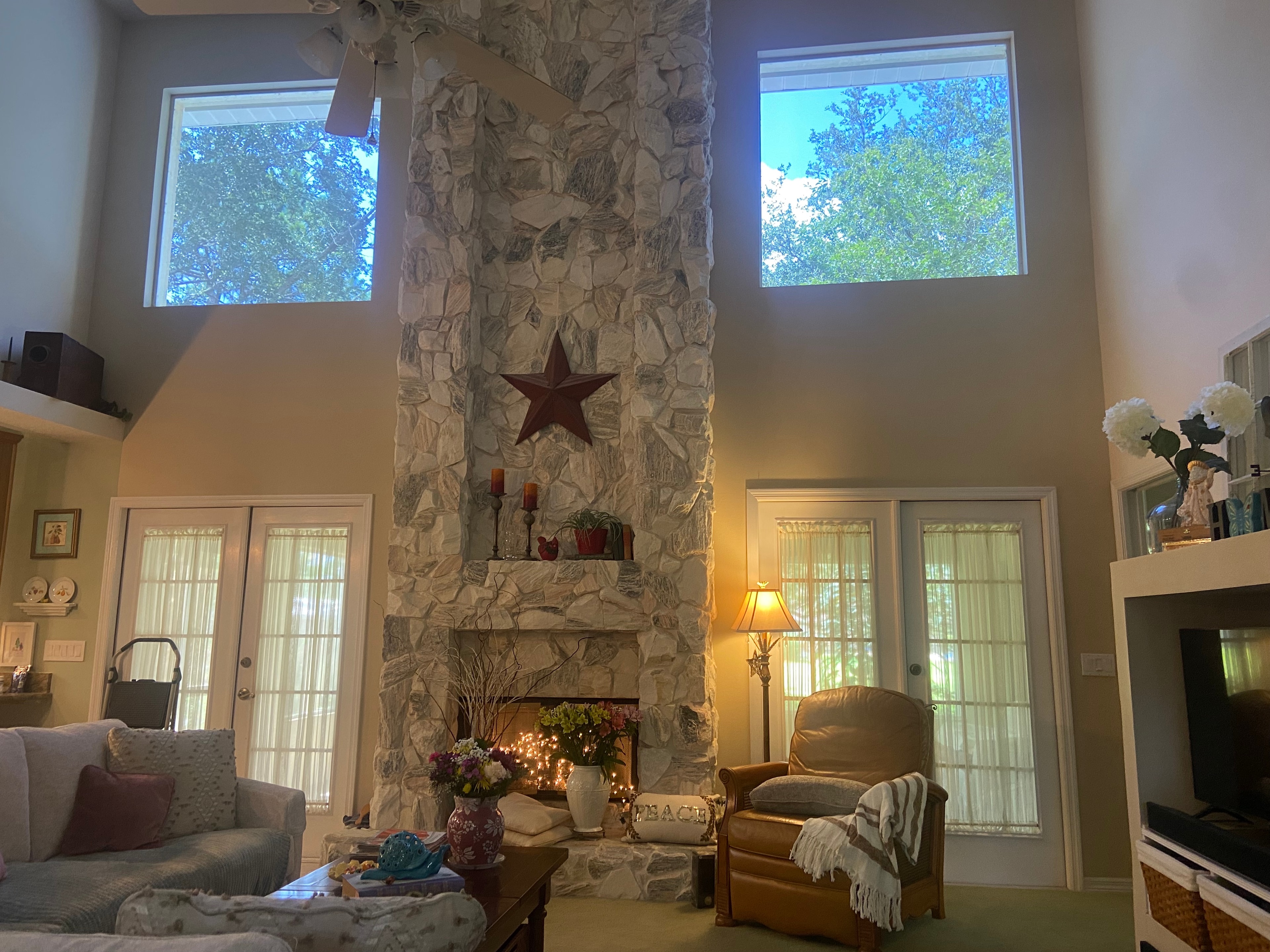 Comfortable home interior with window film